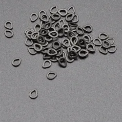 Conector de pez de Metal negro 2025, anillo de aplanamiento, aparejos de línea, anillos divididos de pesca, círculo antidomeno, elipse, giratorio, pesca a presión