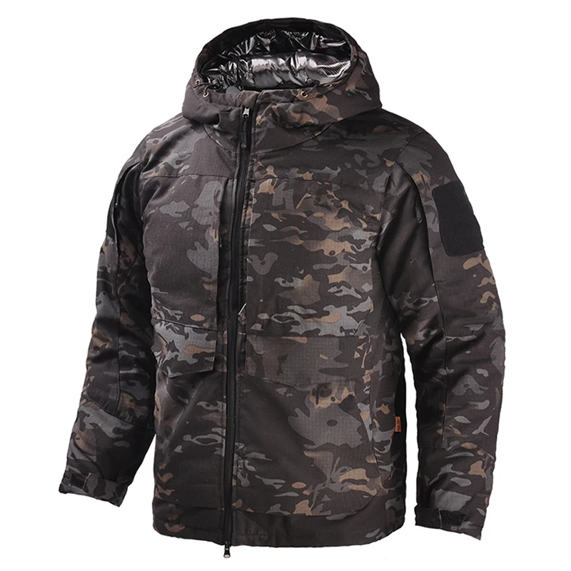 HAN WILD-Chaqueta táctica de senderismo para hombre, chaquetas térmicas de invierno, abrigo de combate con capucha cálido a prueba de viento, cazadora, abrigos para caza y acampada - imagen 4