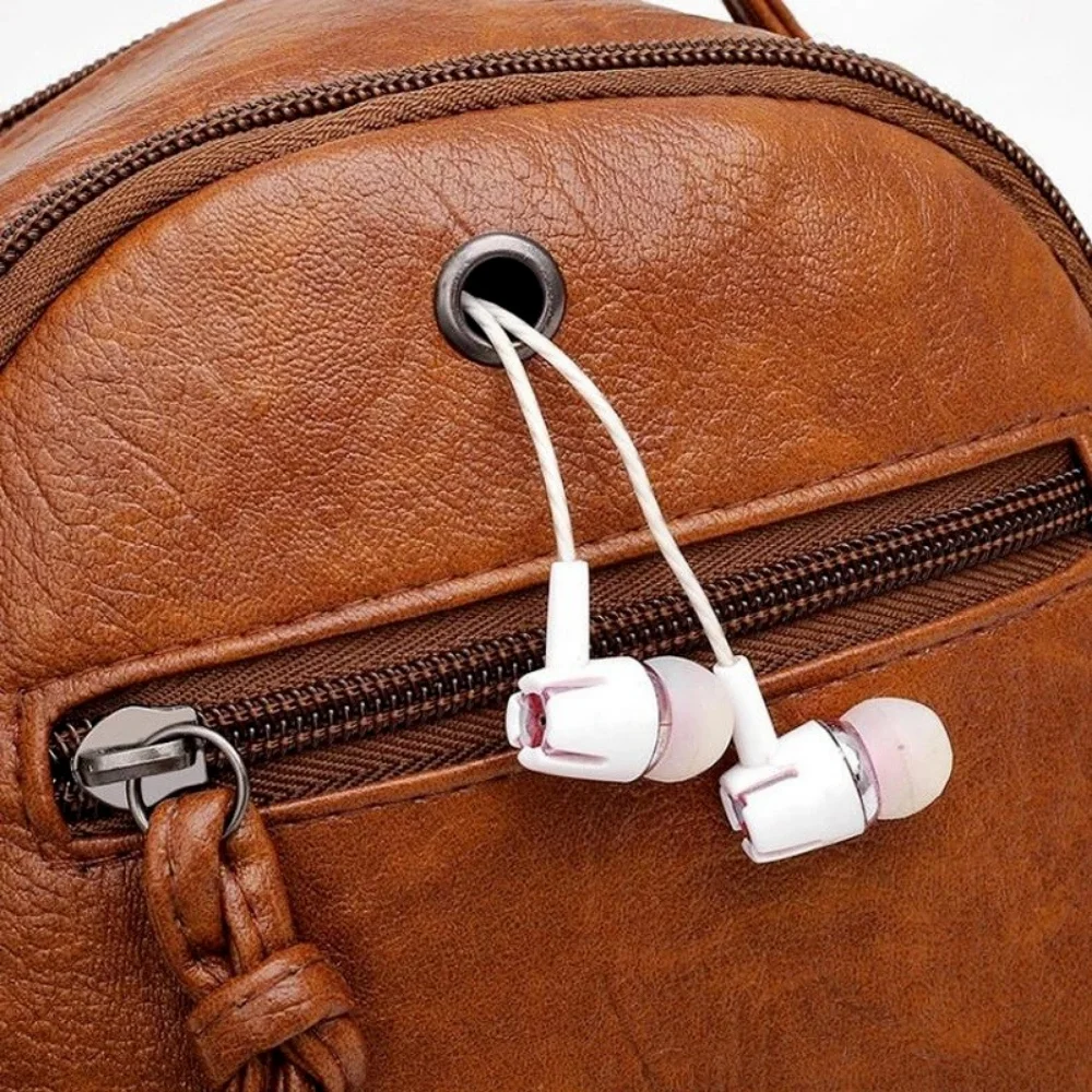 Bolso de hombro pequeño multifuncional de cuero PU suave para mujer, bolso cruzado Vintage para efectivo, bolso para teléfono móvil - imagen 5