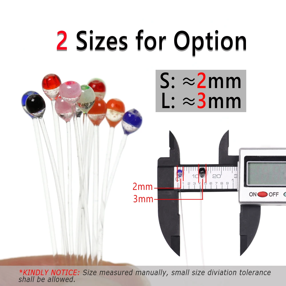 Bimoo 20 piezas 2mm 3mm pequeño UV cangrejo camarón mosca ojos para cebo Pike salmón agua salada pesca moscas atado materiales fluorescentes - imagen 2