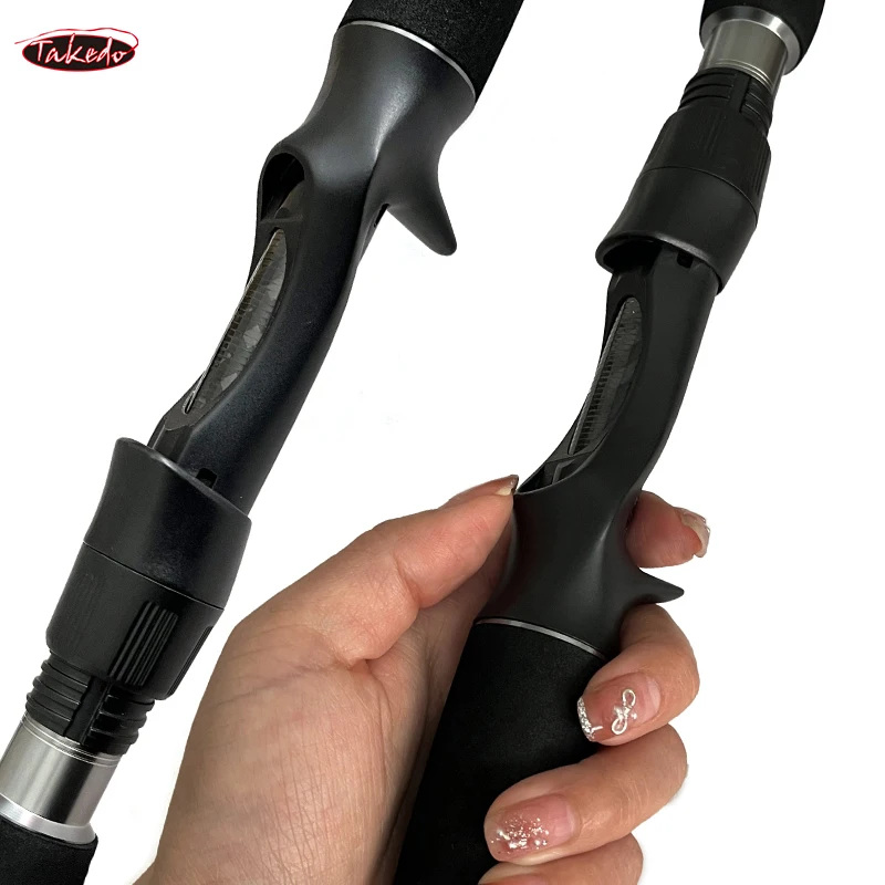 TAKEDOTN92 PT65CXH-6 caña de pescar giratoria de viaje de alta calidad, señuelo de lubina de fibra de carbono, cañas de fundición para Surf, caña ajustable de 6 secciones - imagen 4