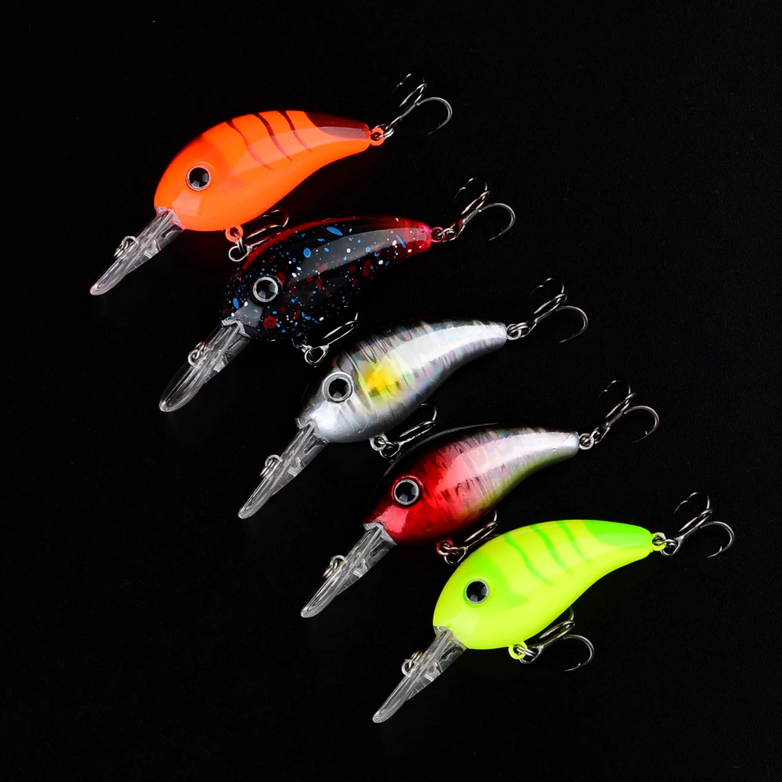 5 uds Crankbaits Señuelos de pesca flotantes cebo duro Artificial Wobbler Bass Pike perca aparejos de pesca - imagen 5