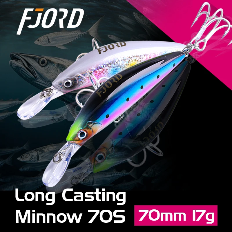 FJORD 70mm 17g pececillo de hundimiento pesado 11 colores para elegir cebo Artificial duro láser plástico profesional señuelo de pesca de agua de mar - imagen 2