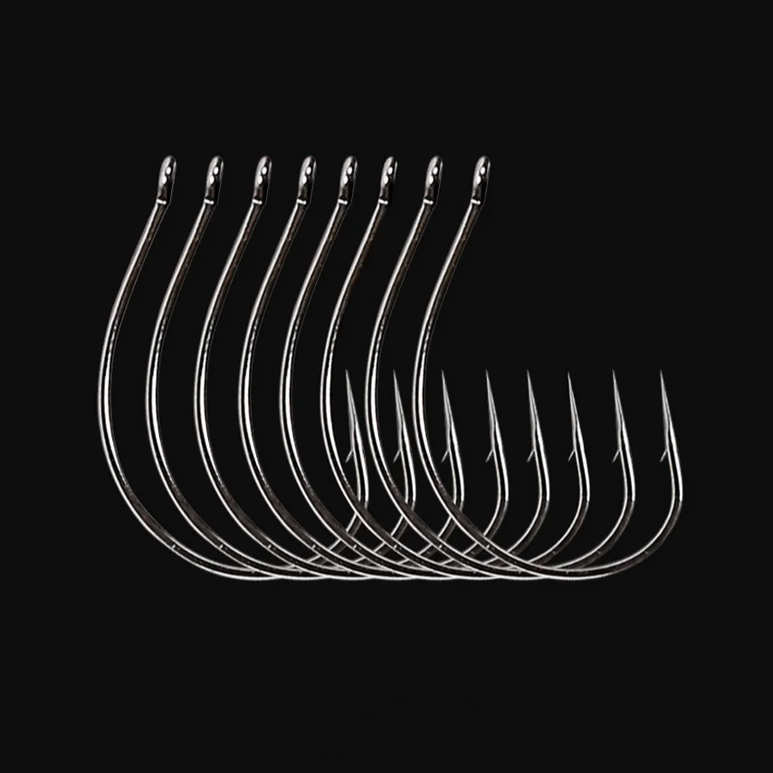 Black Nickel Fishing Hook Worm WACKY RIG Lure Soft Bait Fishhook 8 Pieces Bag Hooks Drop-shot Rig