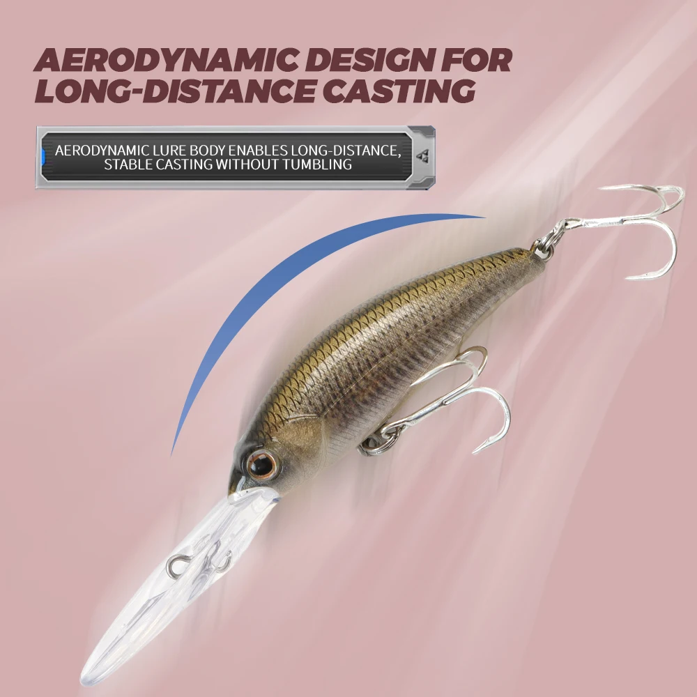 TOLU-señuelo de pececillo, 1 Uds., 9,5 cm, 8,7g, Wobblers, señuelo de pesca de buceo profundo, cebo duro Artificial, pesca en el mar, lubina, Lucio - imagen 4