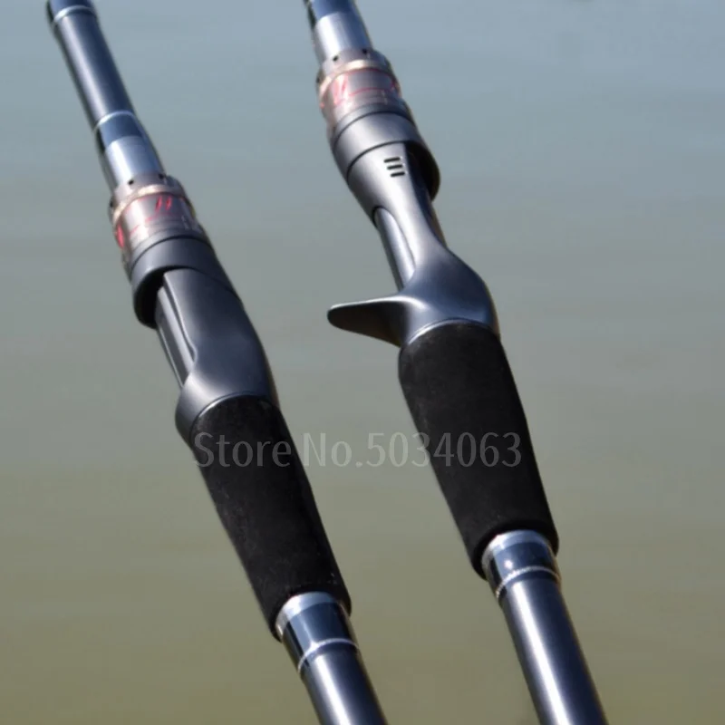 Caña de pescar portátil de fundición giratoria de fibra de carbono de 1,8 m y 2,1 m potencia H 10-40g señuelo de acción rápida duro 4 secciones aparejos de caña de señuelo - imagen 5