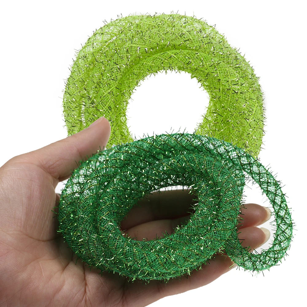 ICERIO tubo de trenza de Mylar hueco, oropel de Flash de 8mm, Material de atado de pesca con mosca para pececillos, cuerpo Zonker, moscas de agua salada, paquete de 2m - imagen 5