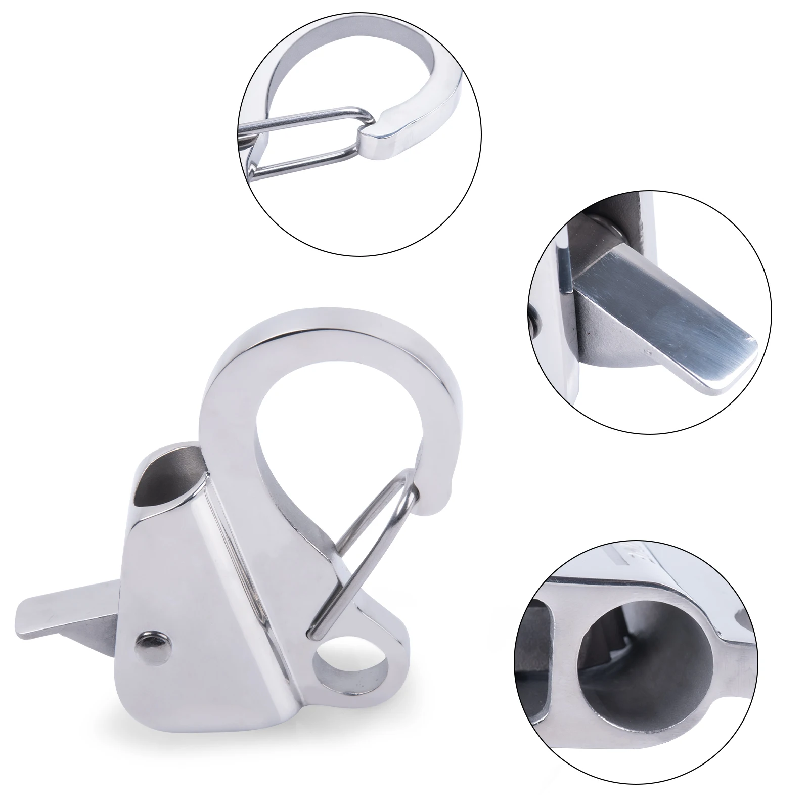 Goture-gancho deslizante de acero inoxidable para ancla de barco, fácil de usar, enganche de liberación rápida, 8000 libras - imagen 4