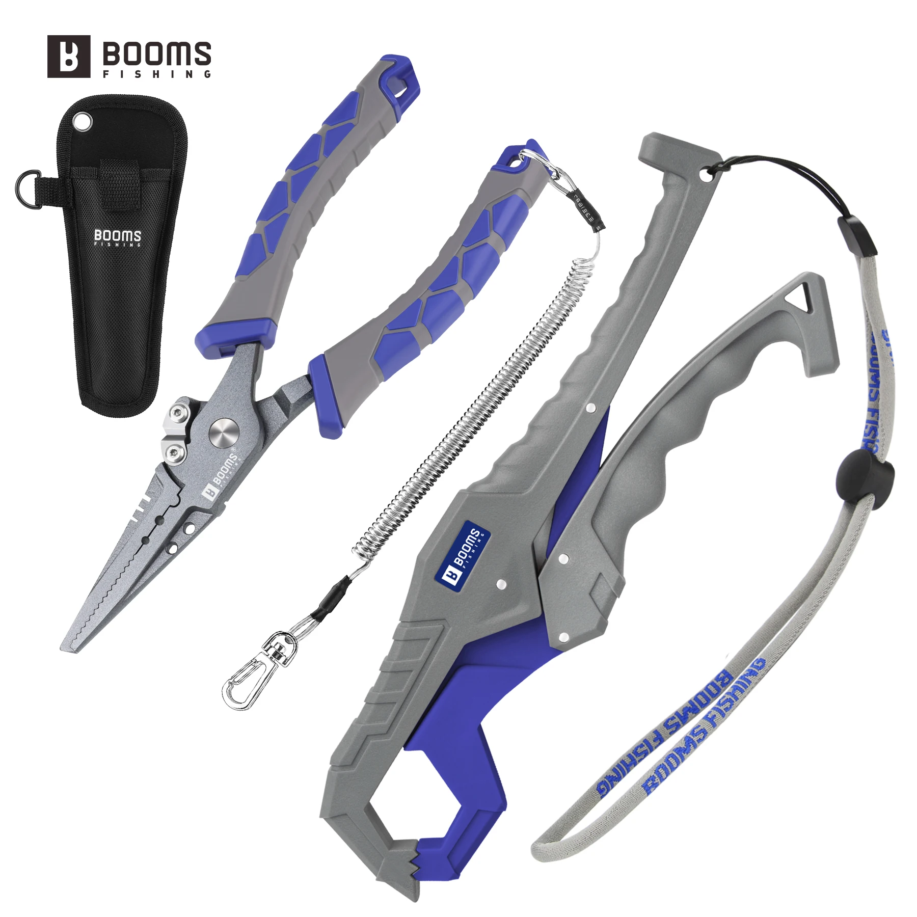 Booms Fishing-Alicates de pesca multifuncionales de acero al carbono, juegos de herramientas de pesca con pinza de pescado de fibra de vidrio