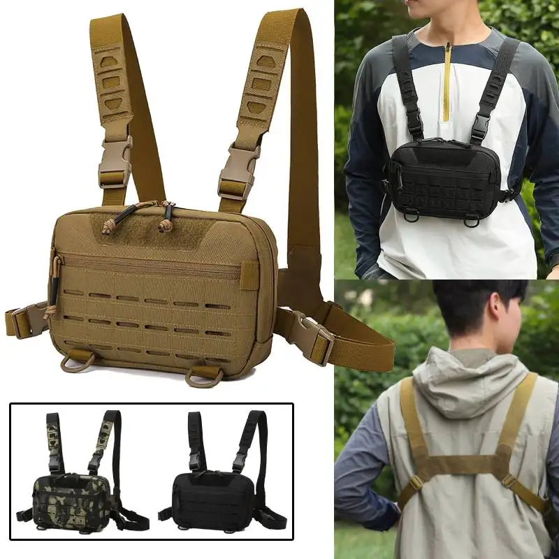 Bolsa táctica de pesca para hombre, chaleco deportivo Molle para senderismo, bolsas de sistema, mochila para acampar y escalar al aire libre, bolsa grande para aparejo de caza - imagen 2