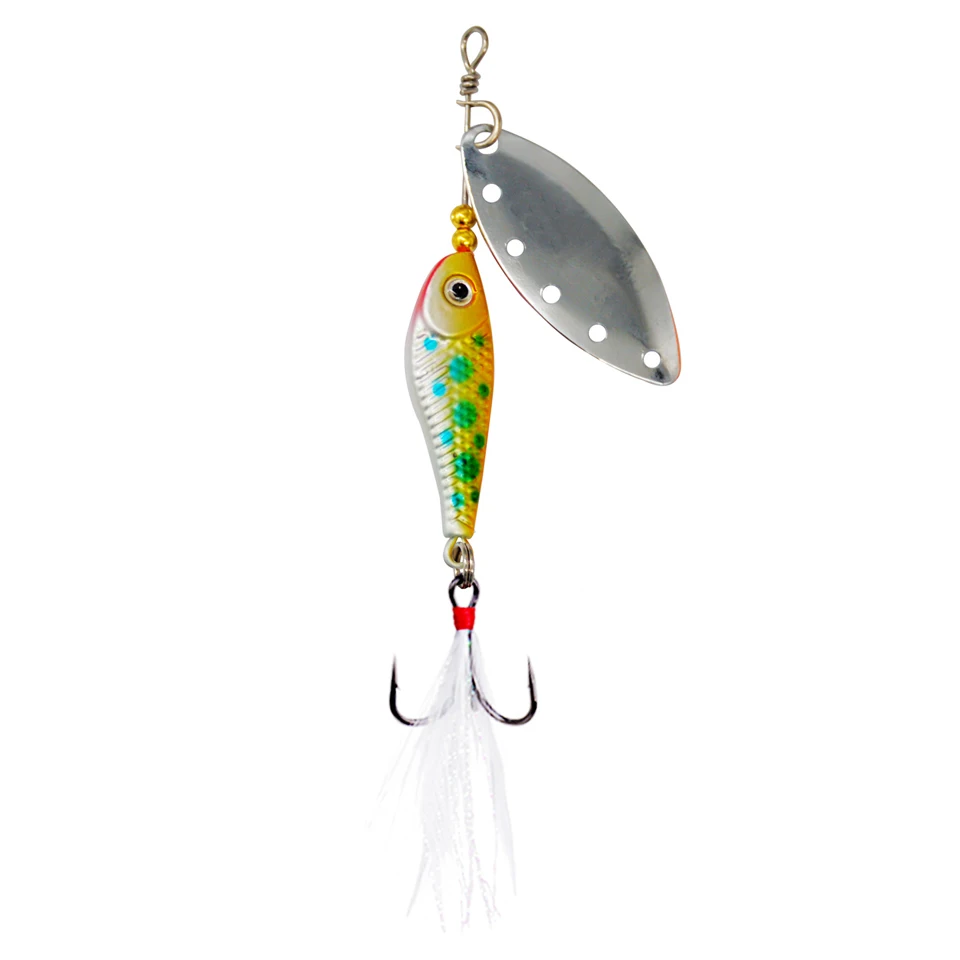 WALK FISH-señuelo de pesca giratorio VIB, 1 piezas, 9G/15,6G, lentejuelas de vibración de Metal con pluma, cebo duro, cuchara giratoria, cebo para Lucio - imagen 4