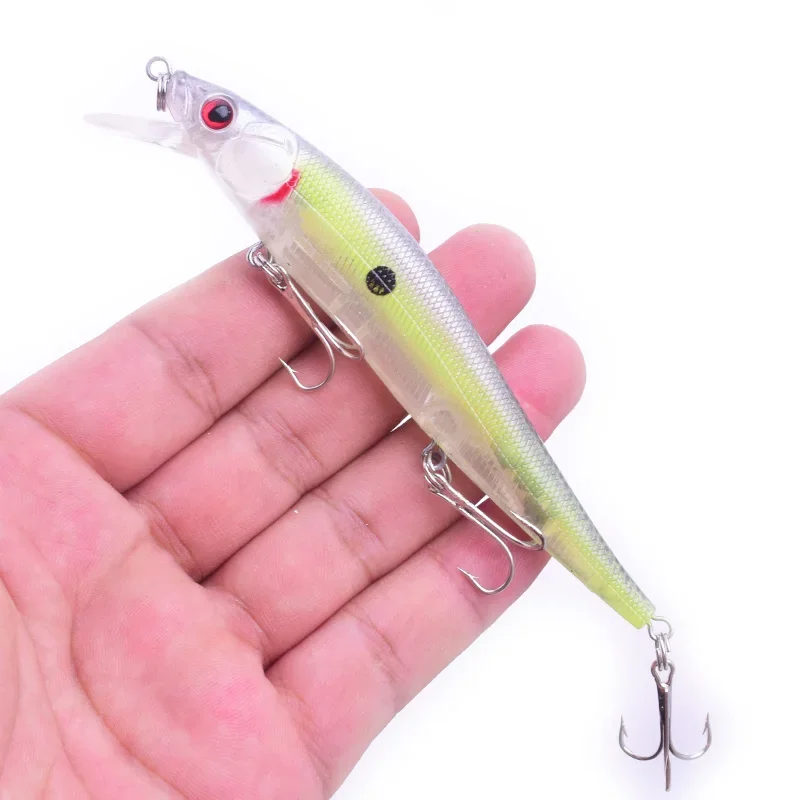Señuelo de pesca Minnow, 1 unidad, 11,5 cm, 13,5g, Wobbler flotante, cebo duro Artificial de plástico para lubina, carpa, Lucio, aparejos de pesca