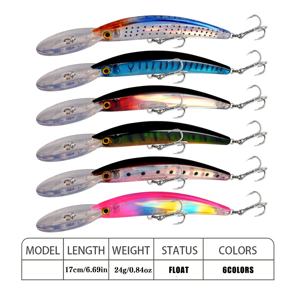 Señuelo crankbait de plástico duro para black bass, lucio y trolling - imagen 4
