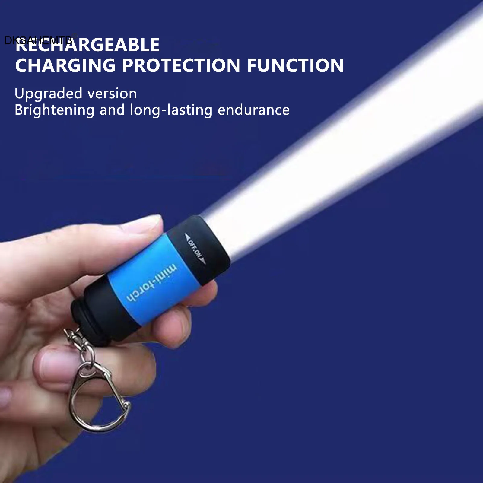 Mini linterna Led portátil recargable por USB, llavero de bolsillo, linterna impermeable para exteriores, senderismo, Camping - imagen 2