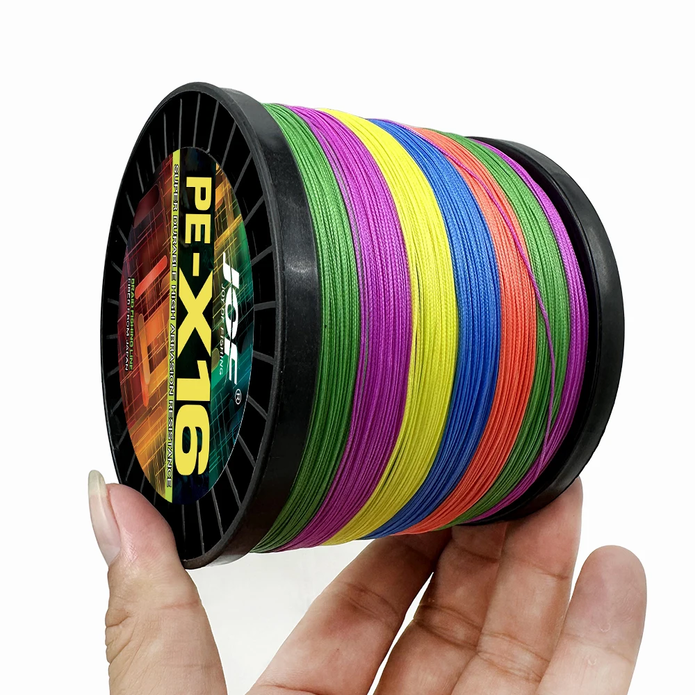 JOF 16 brins tresse ligne de pêche X16 Multifilament 300/500/1000M carpe pêche japonais tressé fil accessoires de pêche ligne Pe - imagen 3