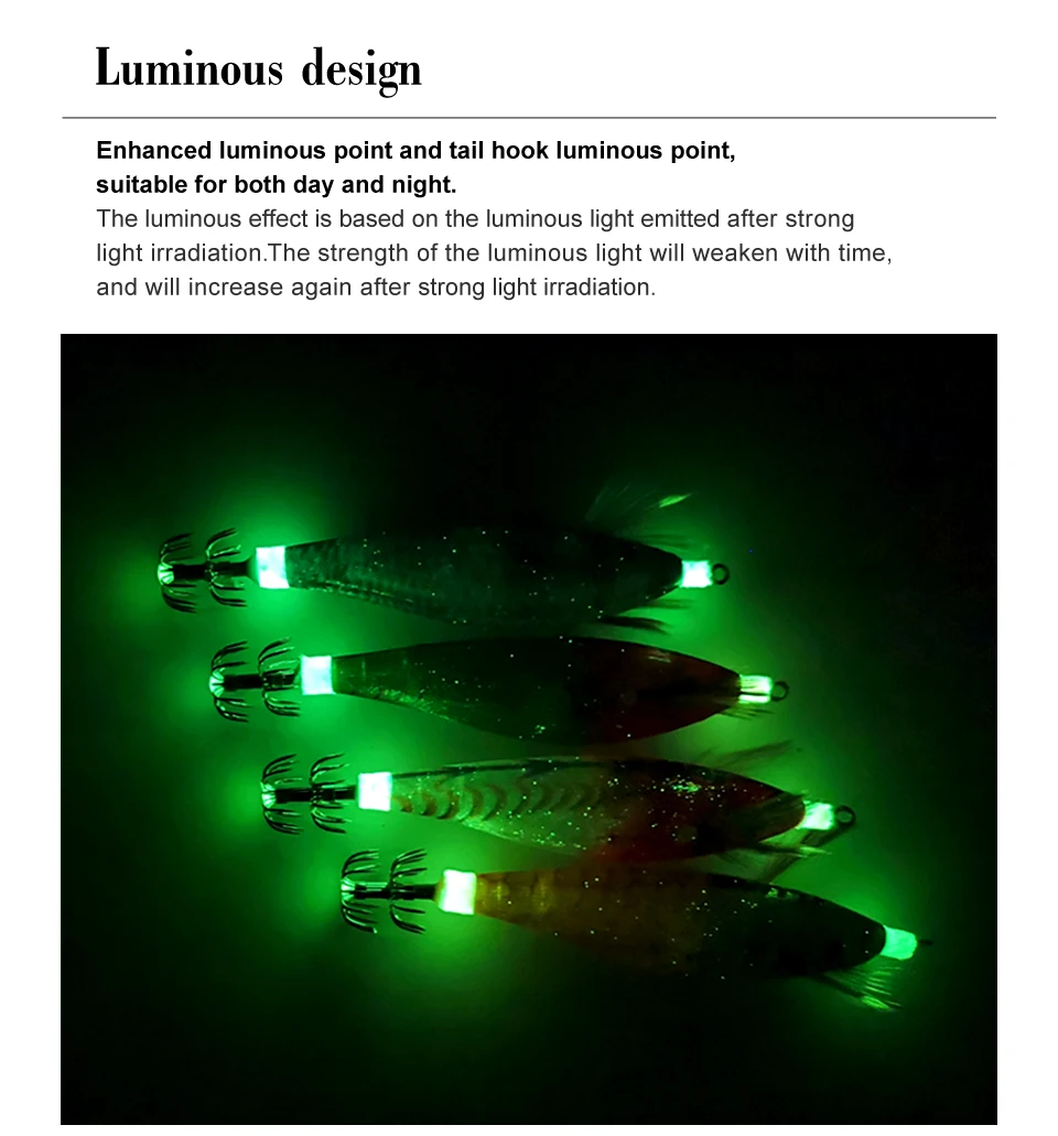 Mejore su experiencia de pesca con señuelos de calamares luminosos