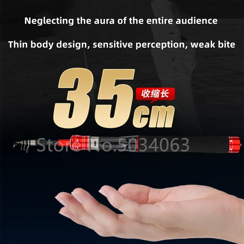 Mini caña de mar ultracorta de fibra de carbono, caña de pescar ultralarga y larga, caña de pescar portátil de alta calidad de 1,5 m-2,4 m para uso en mar y en carretera - imagen 2