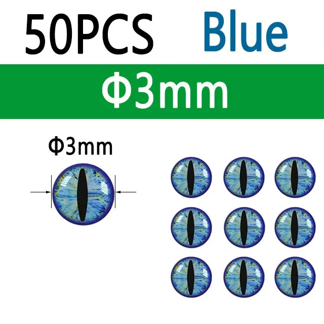 Blue 3mm 50pcs