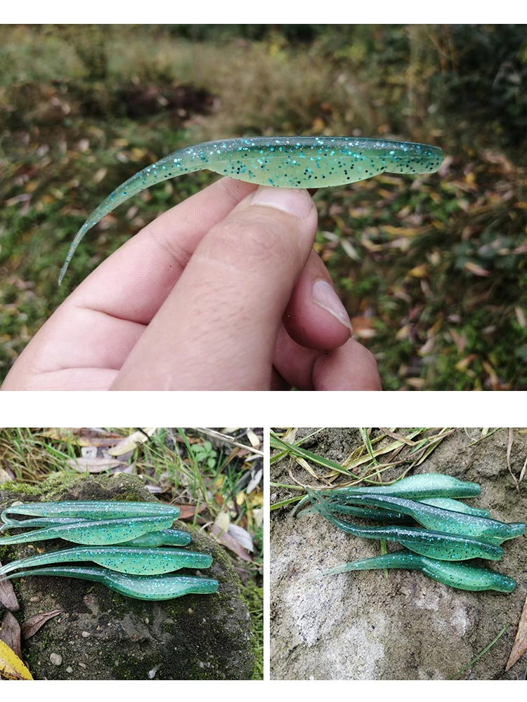 Señuelo de Pesca ESFISHING, cebo de silicona suave, Super Fluke, 90mm, 120mm, accesorios de Pesca Minnow Isca, Leurre Souple Pesca - imagen 3