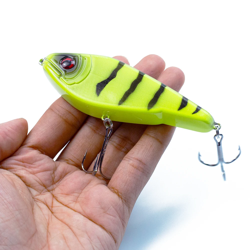Hanlin Venta caliente 9 cm/26g Glide Jerkbait Popular Pike cebo Muskie señuelos señuelo de pesca sonajeros Artificial VIB Wobbler aparejos de lubina