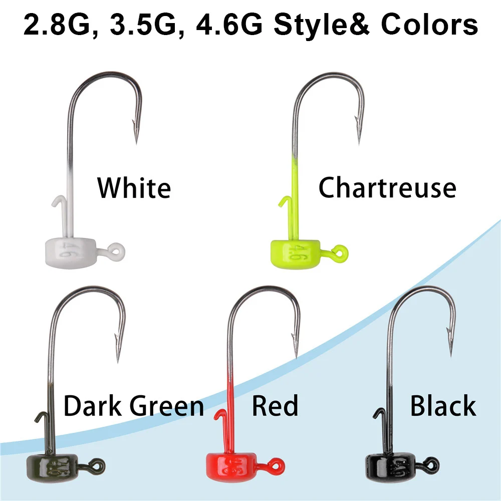 Anzuelos De Seta para pesca de lubina, aparejos de pesca de gusano blando, 25 piezas, Kits de cabeza de plantilla, finura, 2,8g, 3,5g, 4,6g, 7g, 10g - imagen 2