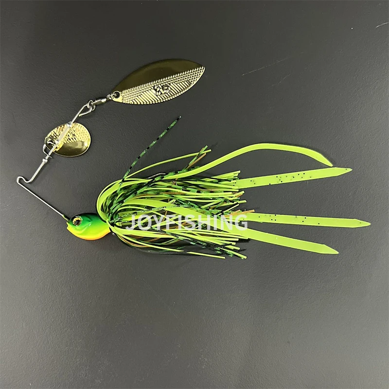 Spinnerbait-Cabeza de plantilla de Metal de goma con falda de silicona, cuchillas giratorias, señuelo japonés de agua salada, Pesca de carpa, 1 piezas, 9020 - imagen 4