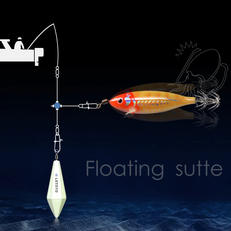 LETOYO MEEPO juego de señuelos de calamar plantilla de calamar luminosa cebo Artificial pesca de sepia Webfoot pulpo EGI Señuelos de pesca de mar - imagen 5