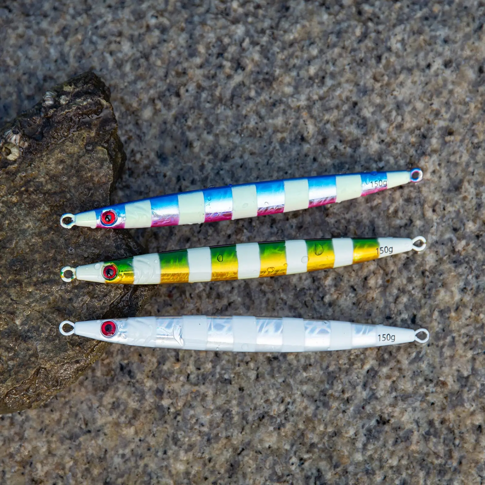 Señuelo de pesca Vertical para agua salada, cebo Artificial de 100g, 150g, 1 piezas, que brilla en las profundidades marinas, de plomo de caída rápida - imagen 3