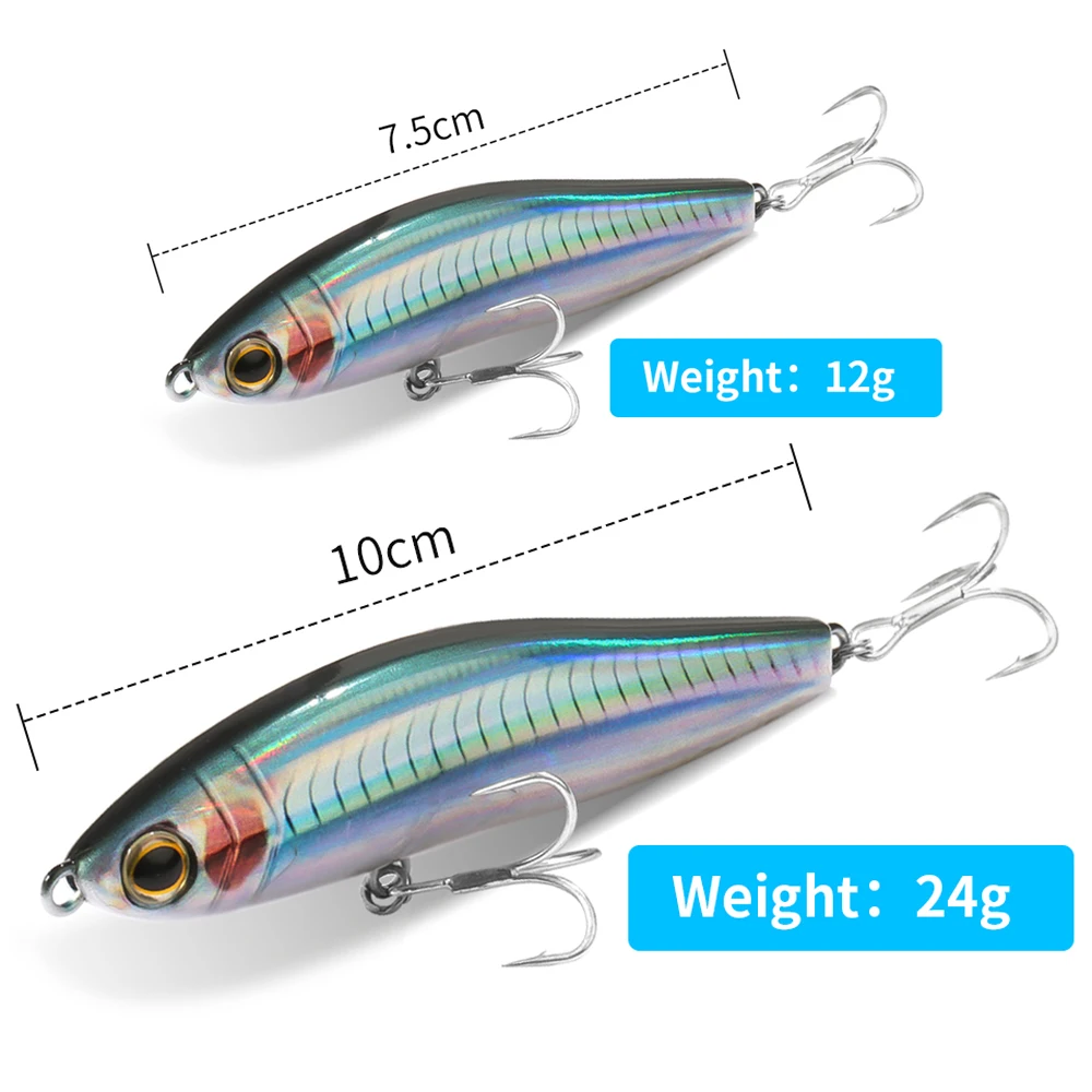 Lápiz que se hunde, 12g, 24g, sistema de peso de señuelo de pesca, cebo de silicona, anzuelo triple, Swimbait Wobbler, aparejos Jerkbait, cebos artificiales - imagen 5