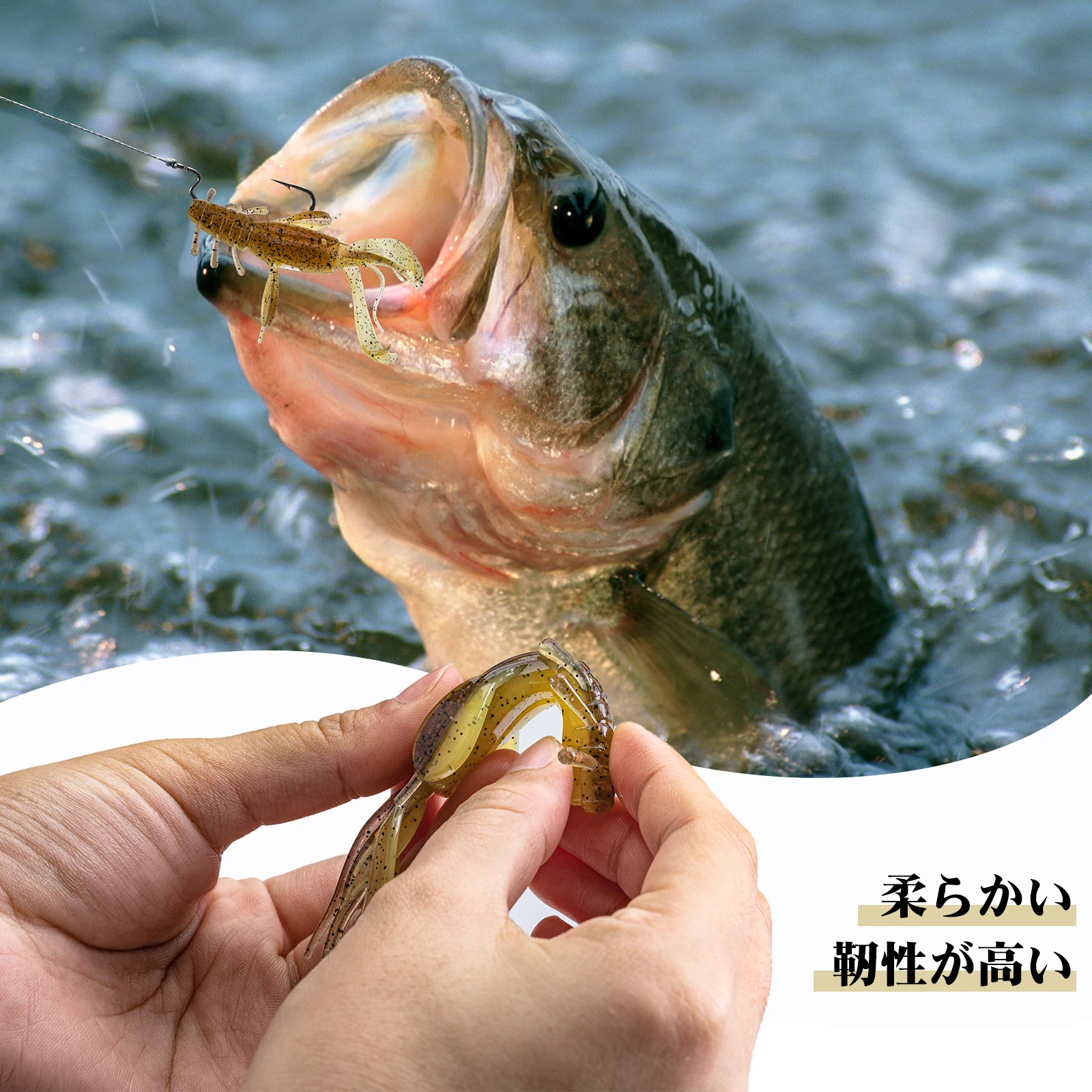 Goture-Señuelos de Pesca de 10 piezas, cebos blandos de 10cm y 10,5g, para camarones, Wobblers - imagen 2