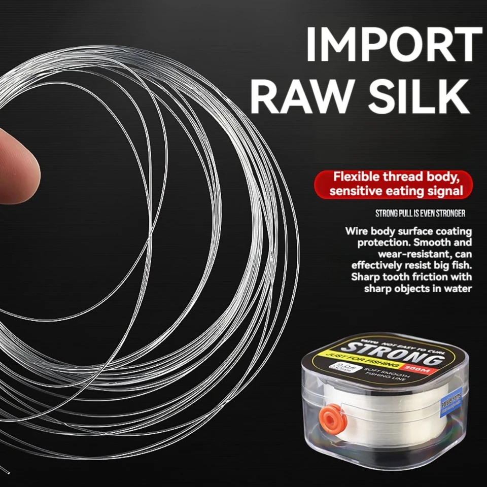 WALK FISH-sedas de pesca calientes, nailon transparente de 200m para agua salada, monofilamento de agua dulce, cuerda de nailon, alambre de pesca fuerte, 1 Uds. - imagen 2