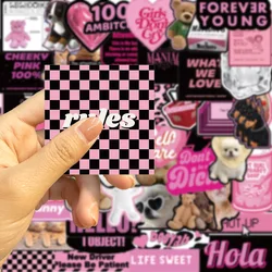 Pegatinas de grafiti impermeables rosa y negro estilo dibujos animados
