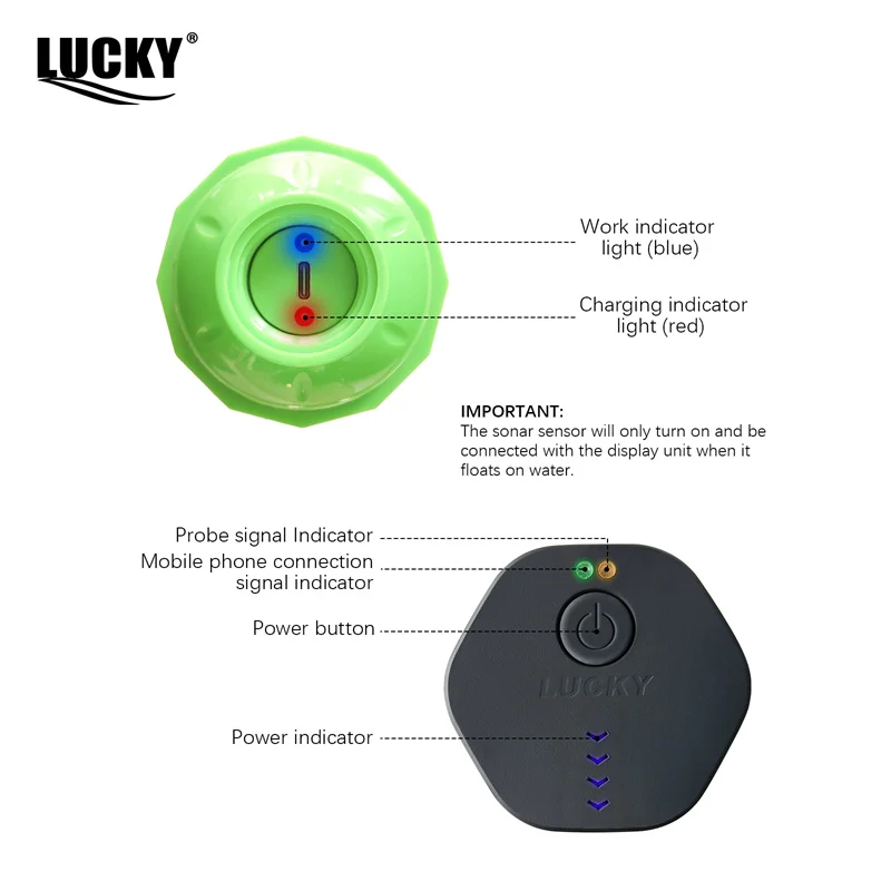LUCKY FF916 WiFi Fish Finder Edición mejorada 120M de distancia 45M de profundidad Pesca inalámbrica Adecuado para iOS y Android Fish Finder - imagen 5