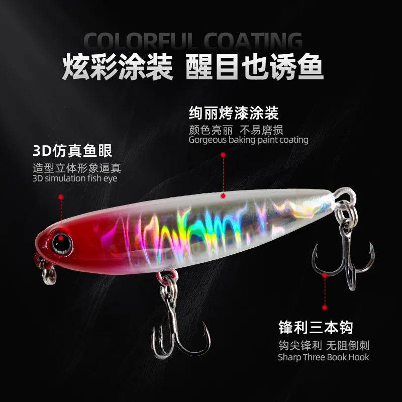 Señuelo de pesca con lápiz flotante, 45mm, 2,8g, Topwater, Crankbait, cebos duros para lubina, Jerkbait - imagen 2