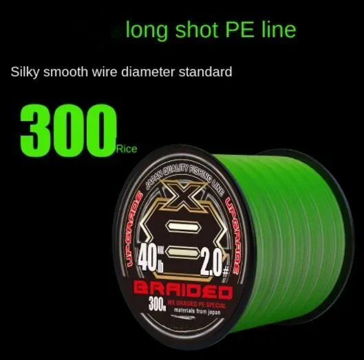 500M 300M Japón tipo hundimiento PE X8 hilo de pescar trenzado mejorado 14LB-80LB línea de PE verde de alta resistencia para carrete de pesca de carpa lubina - imagen 2
