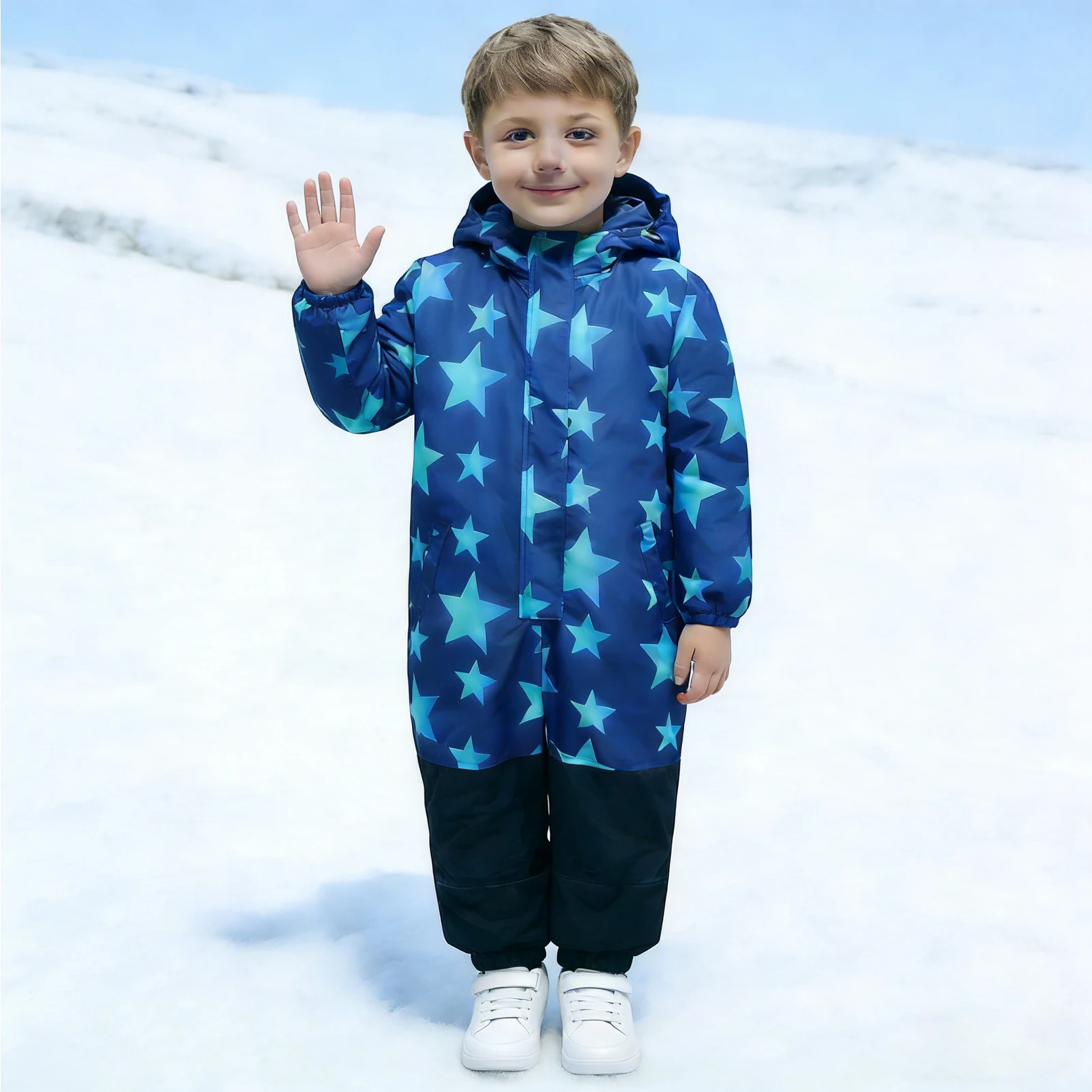 Mono de nieve infantil impermeable y cortavientos para esquí - imagen 3