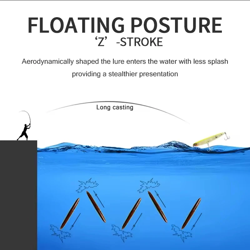 Bearking modelo caliente lápiz de calidad 1 pieza 11cm 13g señuelo de pesca duro manivela cebo Flaot lago río pesca Wobblers cebos de pesca de carpa - imagen 5