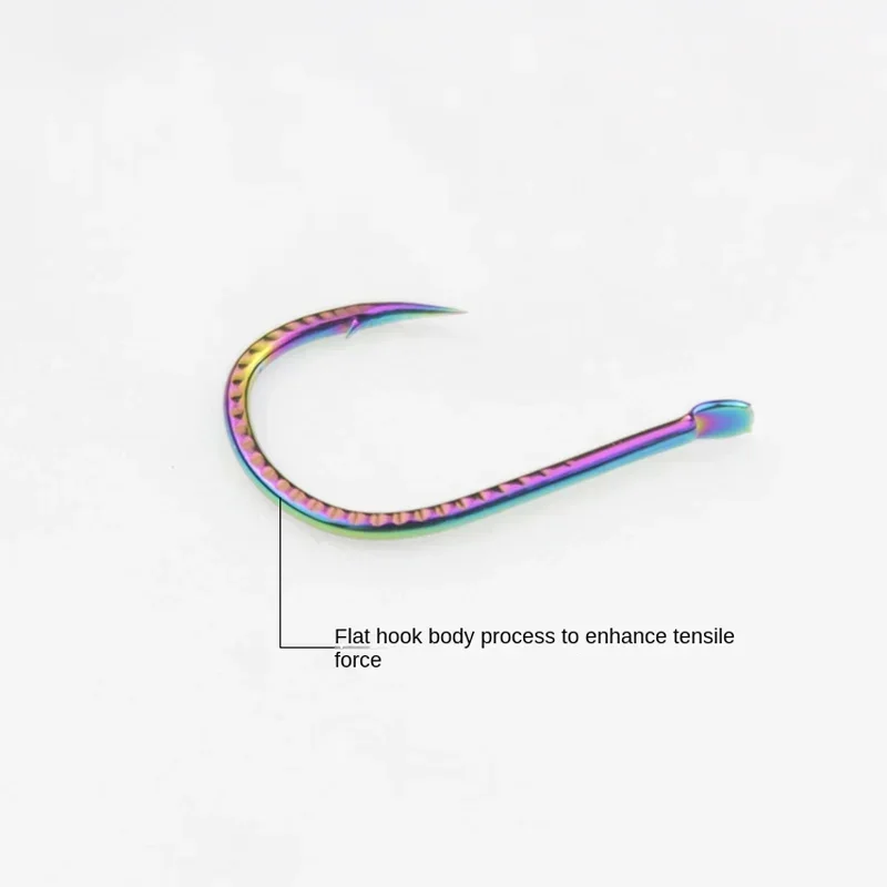 Anzuelos de Pesca sin ojo, anzuelos de 50 piezas, 2 #-15 #, anzuelo de púas para carpa, deslumbrante, Material de Pesca, accesorios - imagen 4