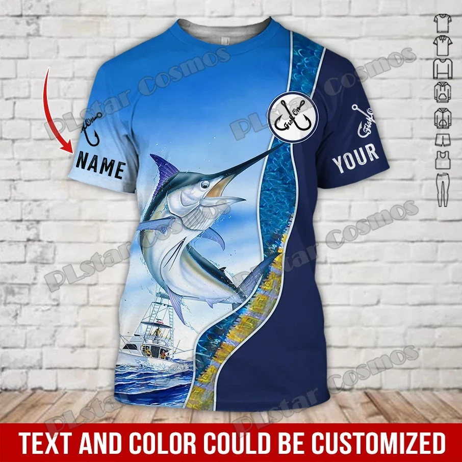 PLstar Cosmos-Camiseta de pesca de atún con nombre personalizado para hombre, camisa de moda con estampado 3D, estilo de verano, informal, Unisex, TX288 - imagen 5
