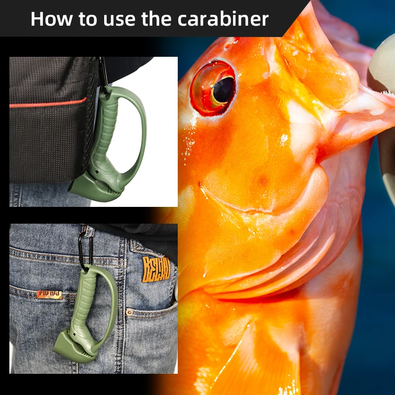 LETOTO-controlador de pesca de mandíbula, pinza de labio de pescado portátil con mango antideslizante, protege los dedos, 60g - imagen 5