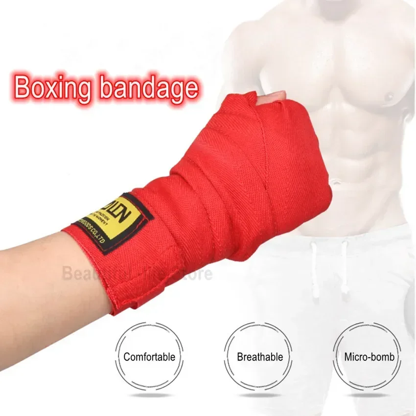 Vendaje de boxeo Elastoplast de algodón, 1 rollo de 3m, correa de seguridad deportiva, guanteletes Sanda para guantes de mano MMA, envolturas para cinturón, vendaje - imagen 3