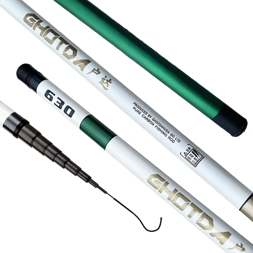 Caña de pescar de viaje telescópica, caña de pescar de alto carbono, portátil, superdura, 3,6 M, 4,5 M, 5,4 M, 6,3 M, 7,2 M - imagen 4