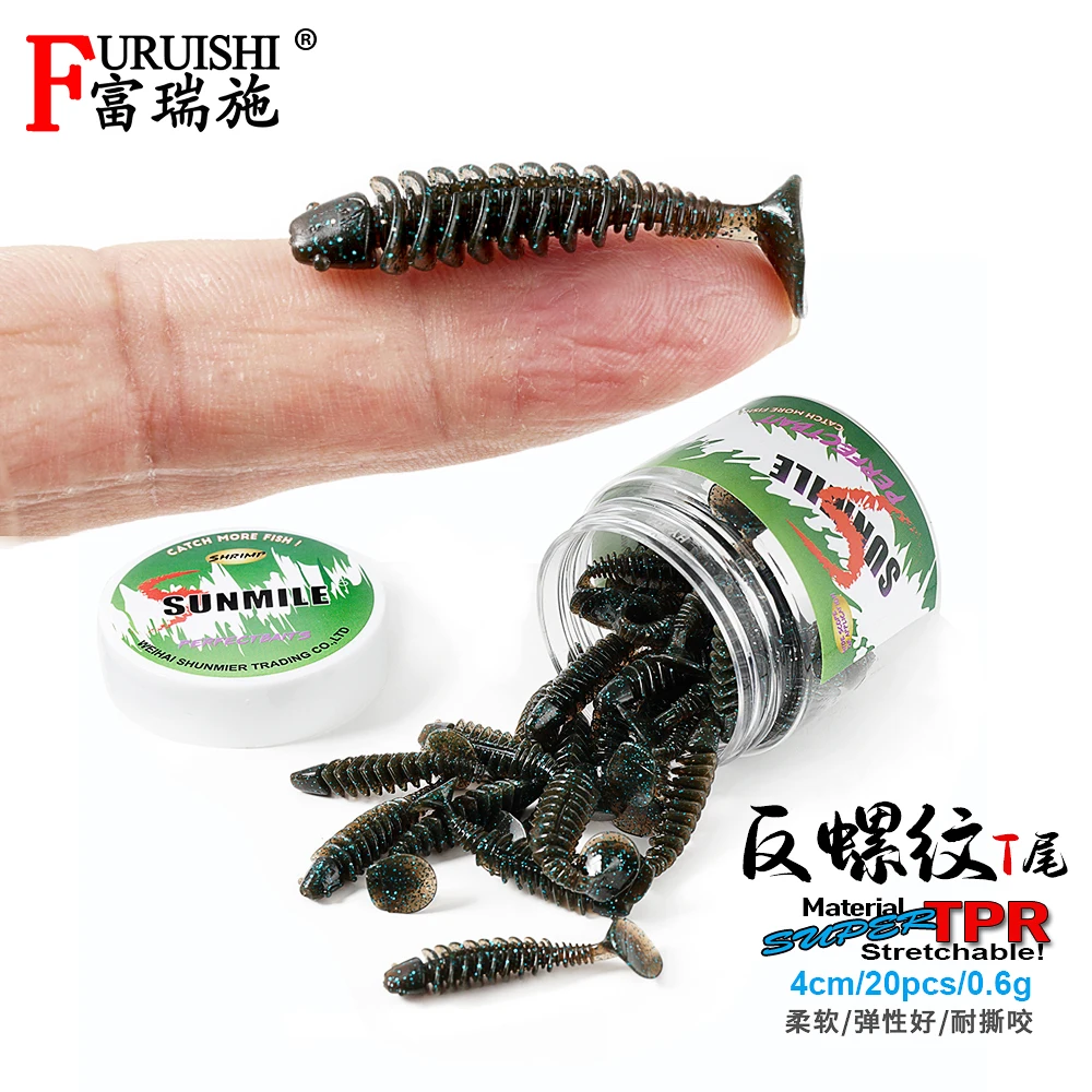 SUNMILE-Cebo Artificial de gusano suave para pesca en roca, señuelo de trucha, perca, 4mm/0,6g, lote de 20 unidades - imagen 3