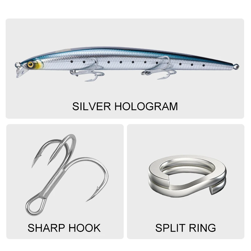 Señuelo de Pesca Kingdom Minnow flotante 14,5g/19g/29g/ 33g Swimbait Pesca Wobbler para curricán Pesca de carpa lubina - imagen 5