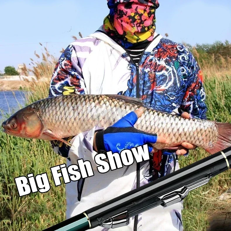 Cañas de pescar de 2,7 m-7,2 m, caña de pescar telescópica ultraligera de carbono de 60T alto para Surfcasting, caña de pescar giratoria en roca, pesca en el mar en la costa, agua dulce - imagen 5