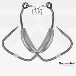 Juego de 2 uds de anzuelos de pesca de acero rico en carbono, herramienta de gancho de acero inoxidable, anzuelo de lentejuelas, cebo suave, bloqueo de resorte en espiral, equipo de pesca