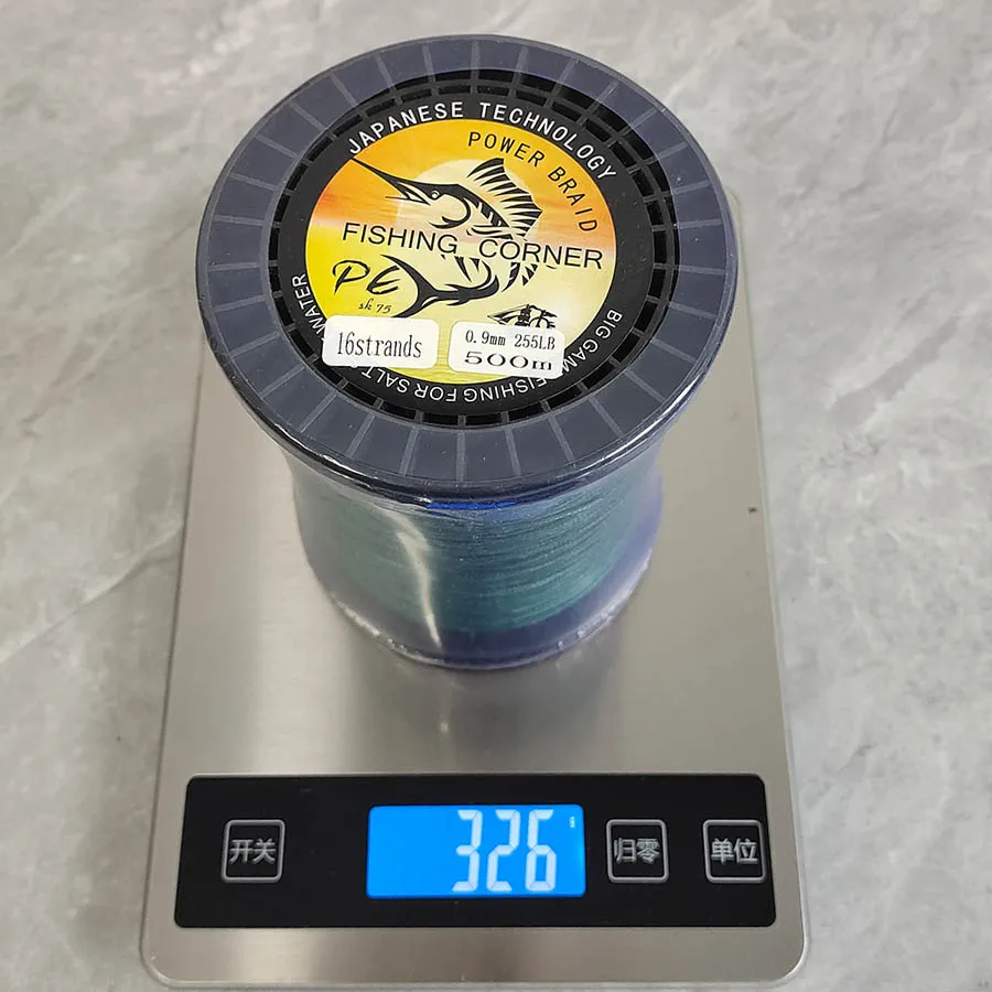 Línea de pesca trenzada multifilamento de 16 hebras, 500m, 255LB, alambre de pesca de atún para pesca en agua salada de mar - imagen 2