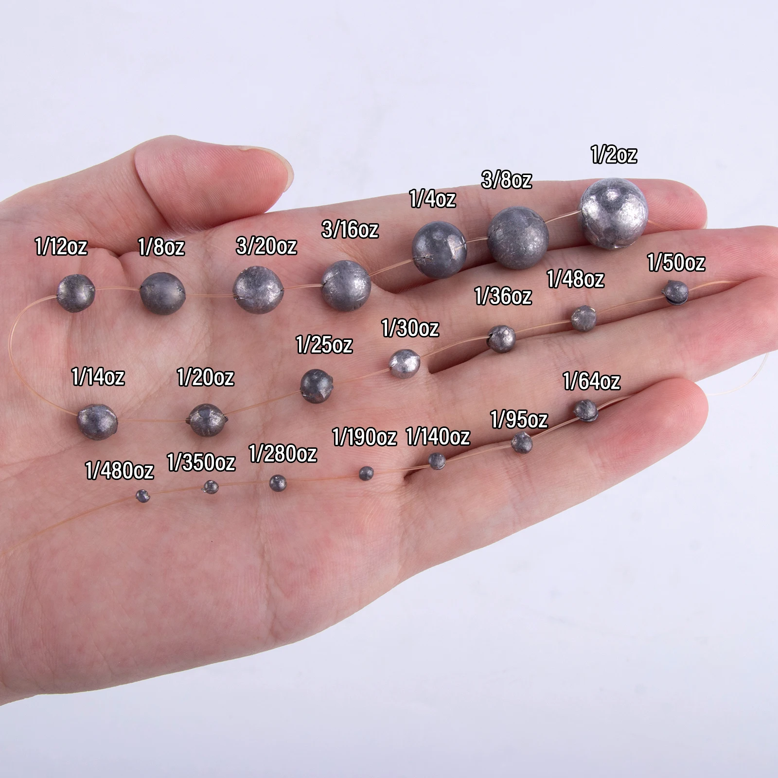 Pesos de pesca de tiro dividido, 0,06g-15g, plomo, Clip en línea, forma redonda, diseño aerodinámico extraíble para pesca con mosca - imagen 3