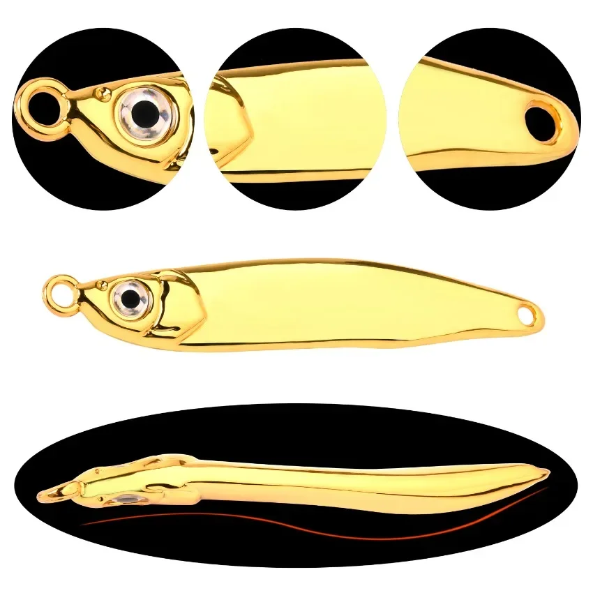 10 Uds. Cuchara de plantilla fundida de Metal 5/20/40/60G Shore Casting Jigging Fish Sea Bass señuelo de pesca aparejos de cebo Artificial - imagen 5