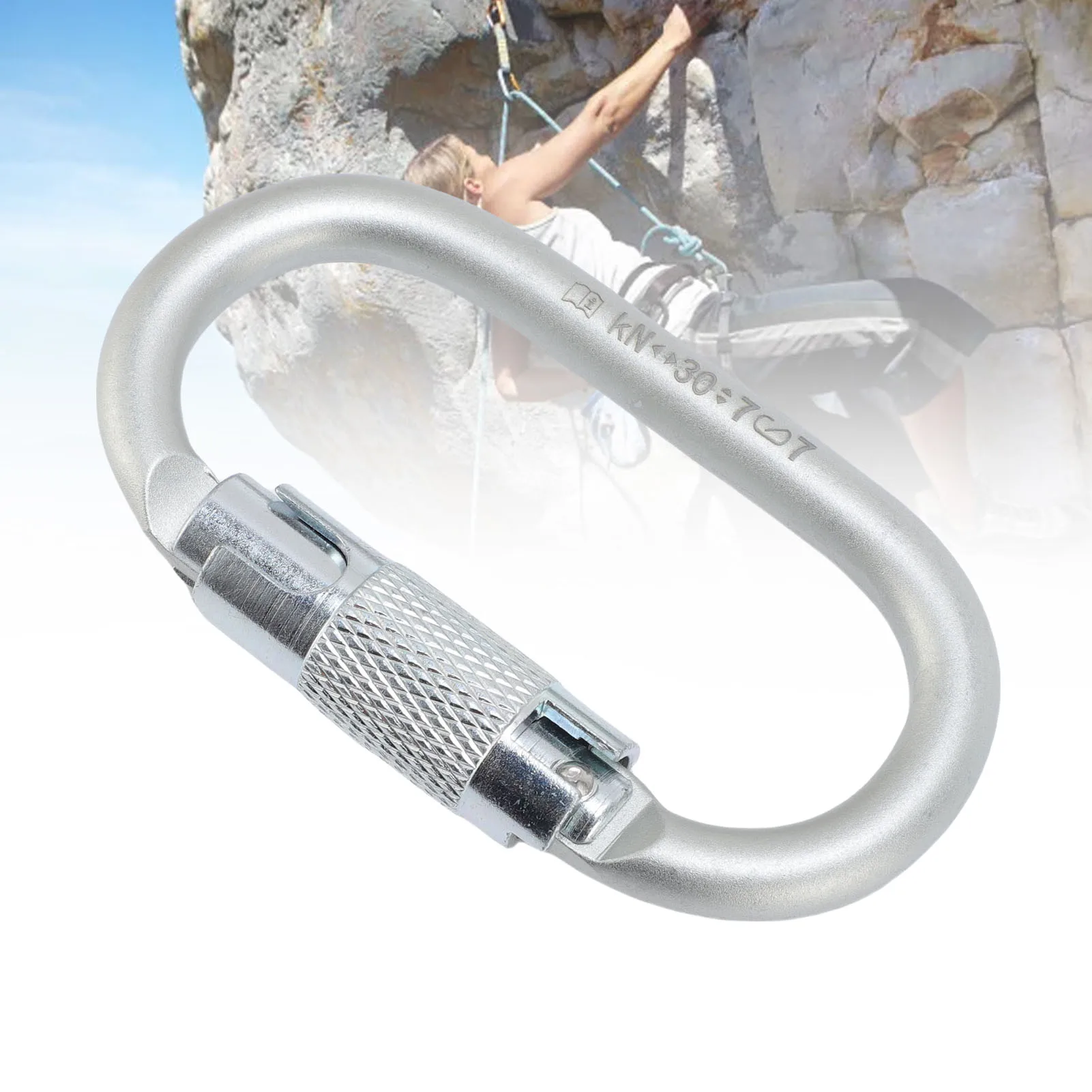 Mosquetón de Seguridad Aluminio con Bloqueo Automático para Pesca - imagen 3